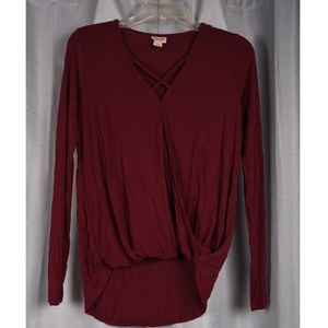 Maroon Long Sleeve Blouse